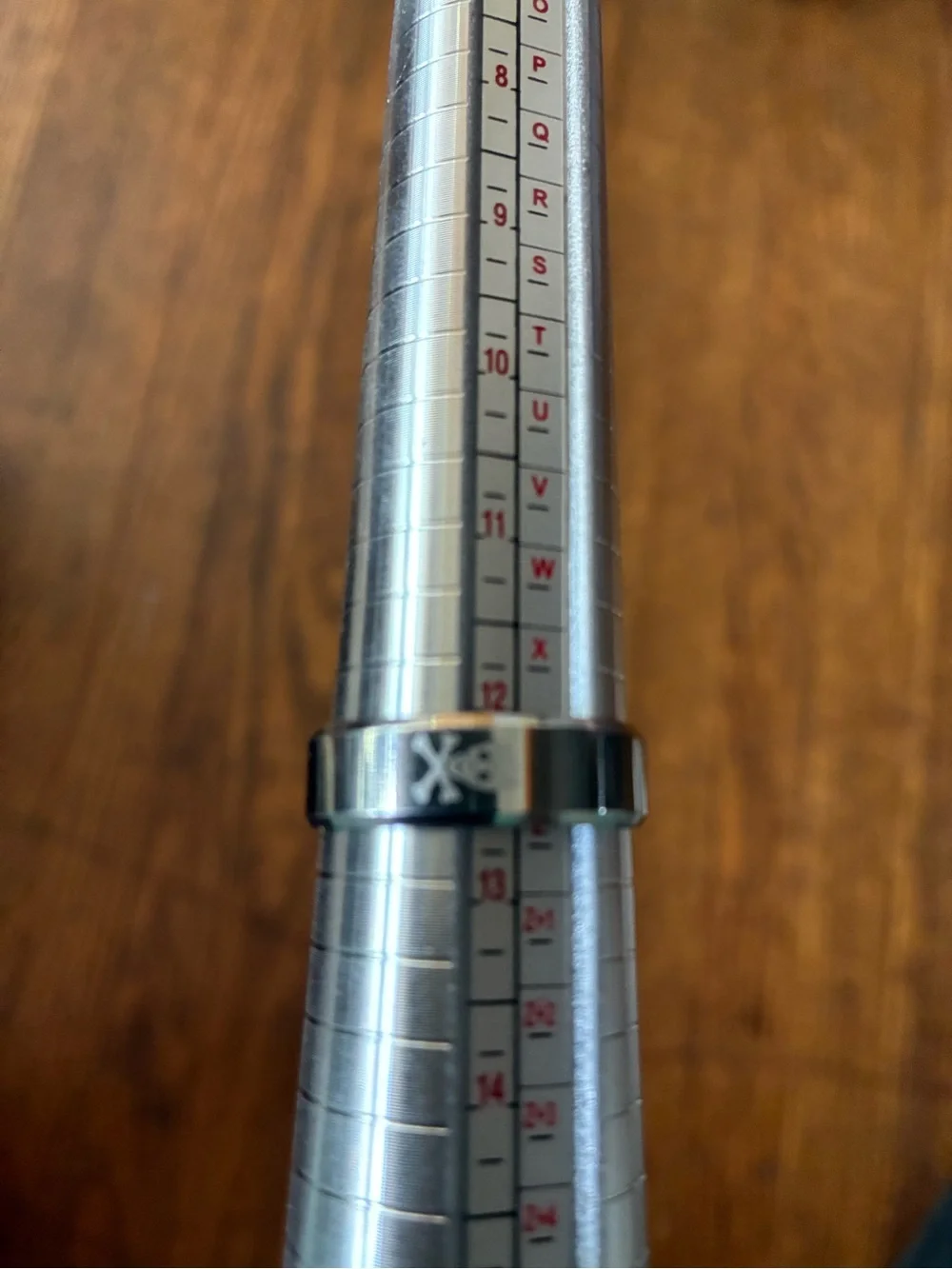 Men's Silver Stainless Steel Band Ring with Crossbow Accent